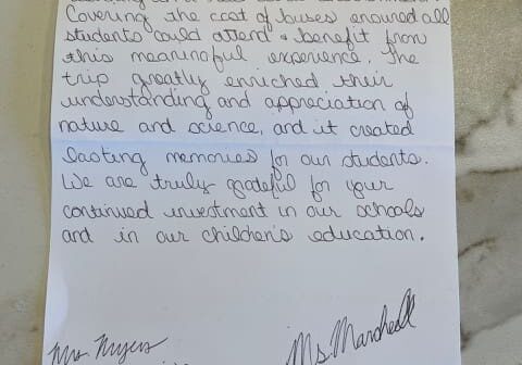 Thompson Elementary School Thank You 2